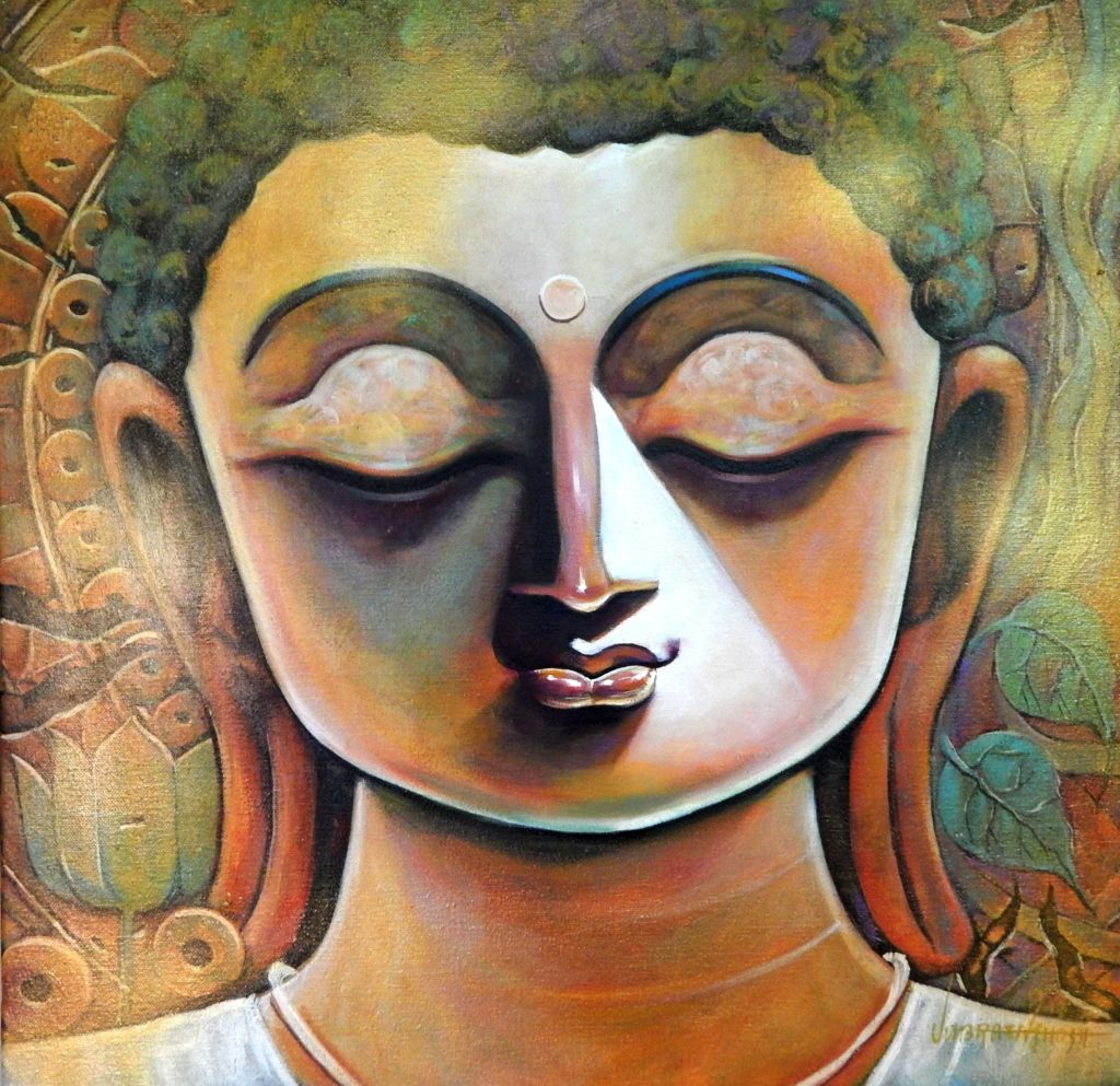 Buddha painting - buddha acrylic painting - Gallery of Gods