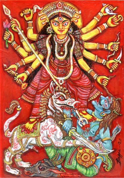 Durga killing Mahishasura