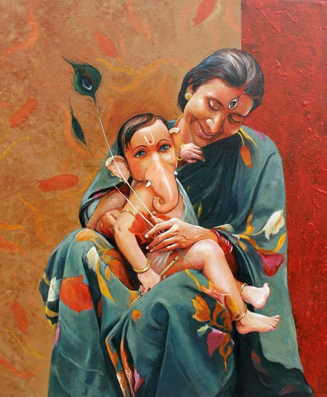 Ganpati Painting - Ganesha Painting - Gallery of Gods