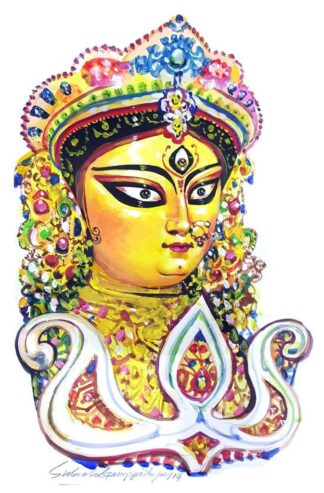Remove term: Durga idol face Durga idol face by Subrata Gangapadhyay