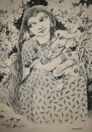 Maa Durga with Ganesh