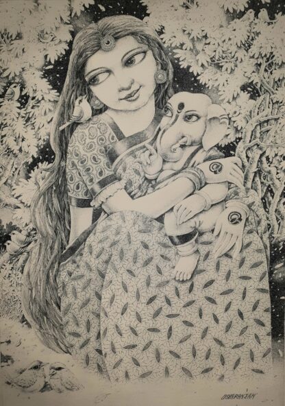 Maa Durga with Ganesh