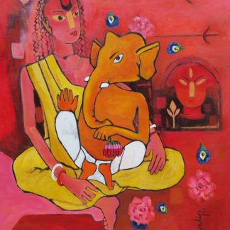Mother love painting by Biswadip De