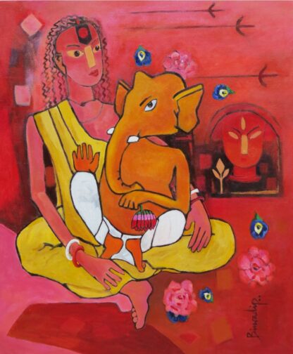 Mother love painting by Biswadip De
