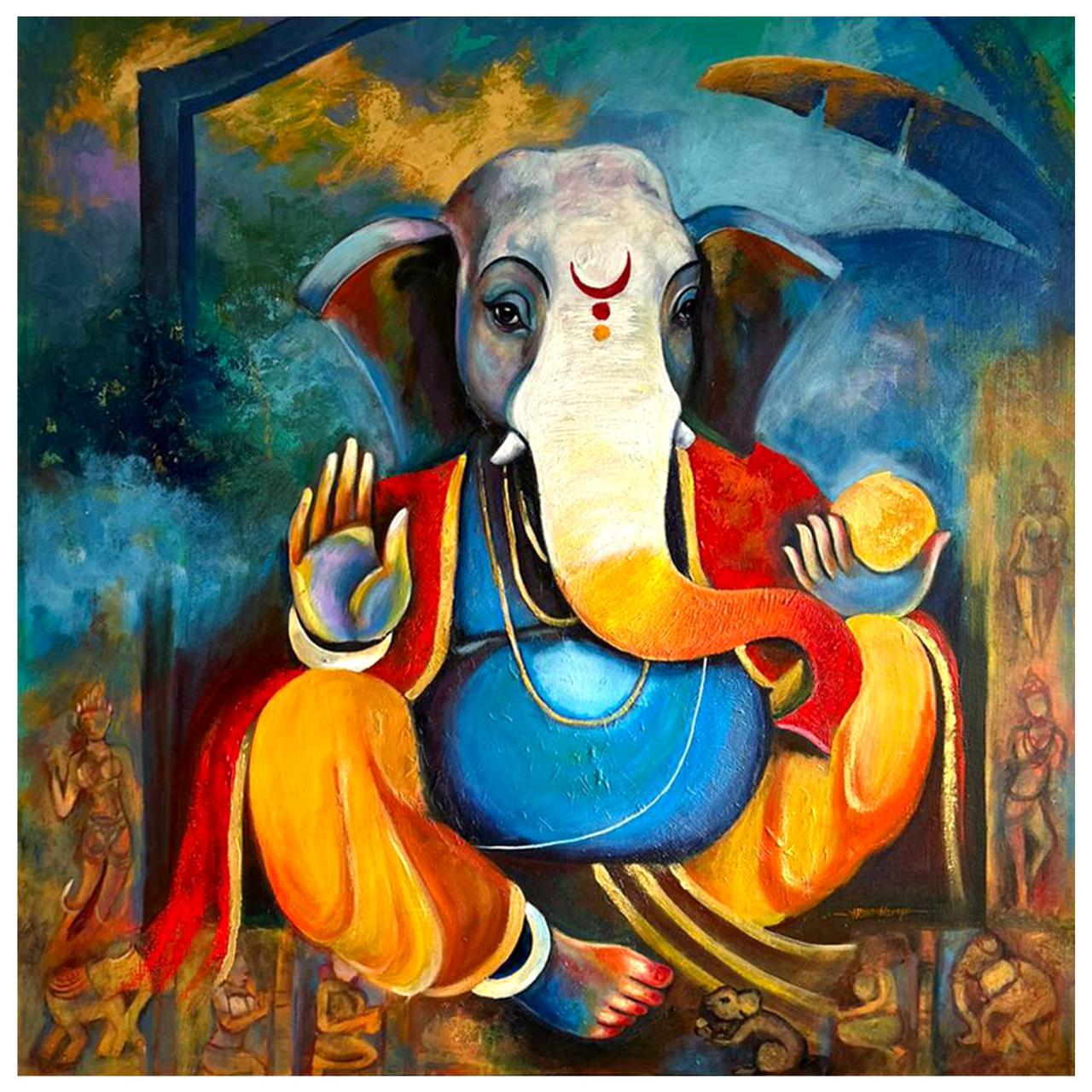 ganesh painting canvas