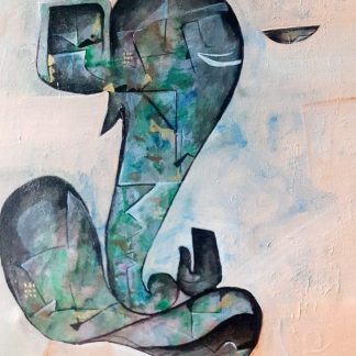 creative abstract ganesha painting, abstract ganpati painting,
