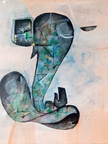 creative abstract ganesha painting, abstract ganpati painting,