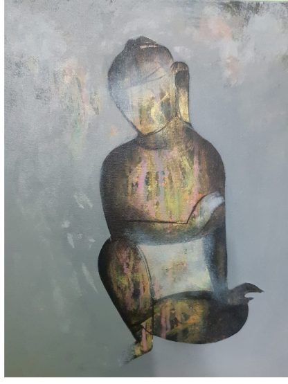 buddha canvas painting, buddha painting art, acrylic buddha painting, Abstract Painting of Buddha